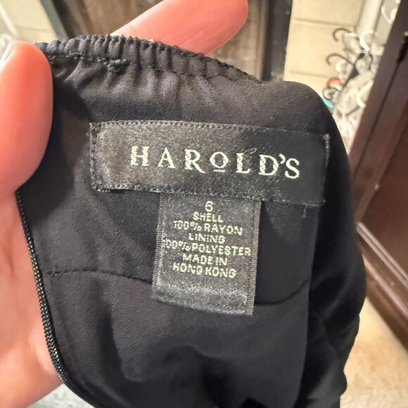 Vintage 00's Halter Dress Y2k Black Brown Circles by Harolds Size 6 Knee Length - Picture 9 of 10